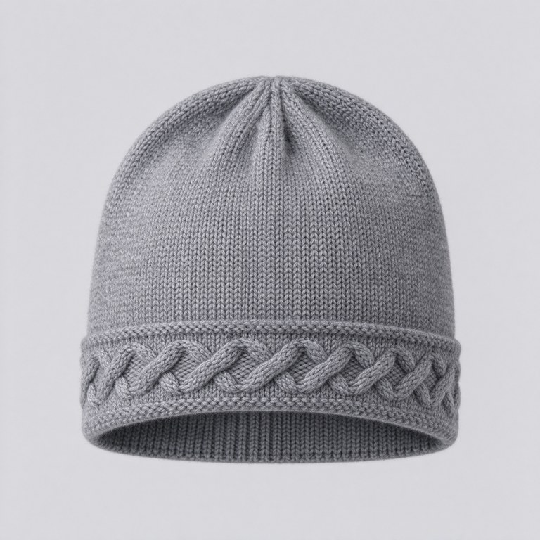 Beanie with Braided Trim